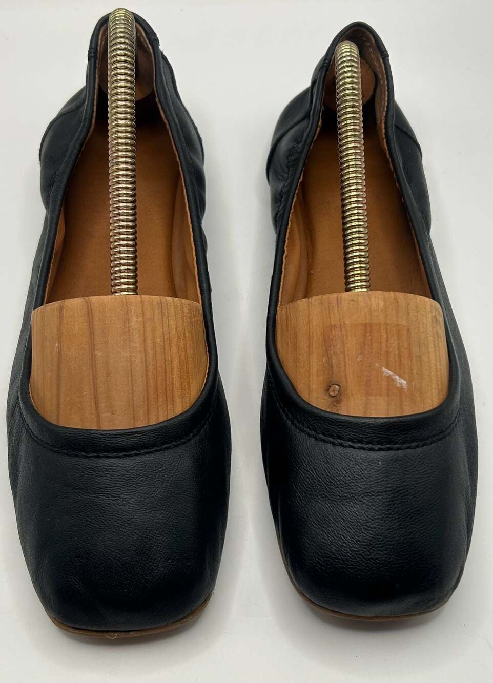 Lucky Brand Emmie Black Leather Square Toe Ballet Flats 8.5 - Picture 5 of 7